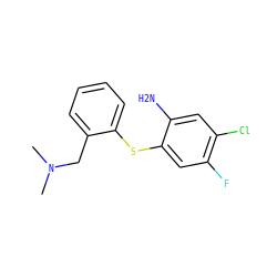 CN(C)Cc1ccccc1Sc1cc(F)c(Cl)cc1N ZINC000013491686