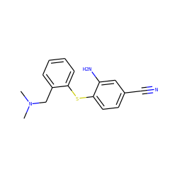 CN(C)Cc1ccccc1Sc1ccc(C#N)cc1N ZINC000013584123