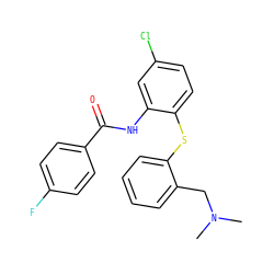 CN(C)Cc1ccccc1Sc1ccc(Cl)cc1NC(=O)c1ccc(F)cc1 ZINC000040951862