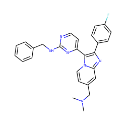 CN(C)Cc1ccn2c(-c3ccnc(NCc4ccccc4)n3)c(-c3ccc(F)cc3)nc2c1 ZINC000036160905