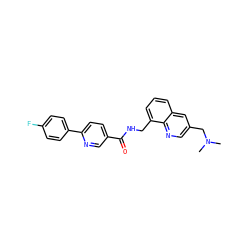 CN(C)Cc1cnc2c(CNC(=O)c3ccc(-c4ccc(F)cc4)nc3)cccc2c1 ZINC000036351688