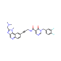 CN(C)Cc1nc2cnc3ccc(C#CCNC(=O)c4cncn(Cc5ccc(F)c(F)c5)c4=O)cc3c2n1C ZINC000169710284