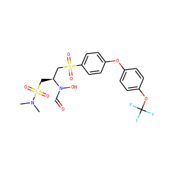 CN(C)S(=O)(=O)C[C@@H](CS(=O)(=O)c1ccc(Oc2ccc(OC(F)(F)F)cc2)cc1)N(O)C=O ZINC000026389091