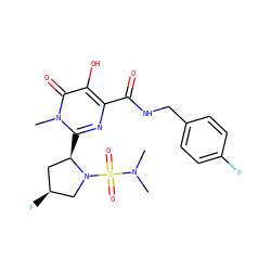 CN(C)S(=O)(=O)N1C[C@@H](F)C[C@H]1c1nc(C(=O)NCc2ccc(F)cc2)c(O)c(=O)n1C ZINC000058575509