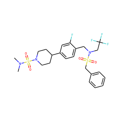 CN(C)S(=O)(=O)N1CCC(c2ccc(CN(CC(F)(F)F)S(=O)(=O)Cc3ccccc3)c(F)c2)CC1 ZINC000147285033