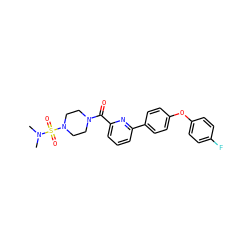 CN(C)S(=O)(=O)N1CCN(C(=O)c2cccc(-c3ccc(Oc4ccc(F)cc4)cc3)n2)CC1 ZINC000113662411