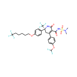 CN(C)S(=O)(=O)NC(=O)C1=C(c2ccc(OC(F)F)cc2)C[C@](c2ccc(OCCCCCC(F)(F)F)cc2)(C(F)(F)F)NC1=O ZINC001772575204