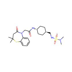CN(C)S(=O)(=O)NC[C@H]1CC[C@H](NC(=O)CN2C(=O)CC(C)(C)Sc3ccccc32)CC1 ZINC000261102699
