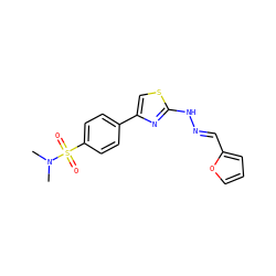 CN(C)S(=O)(=O)c1ccc(-c2csc(N/N=C/c3ccco3)n2)cc1 ZINC000004951575