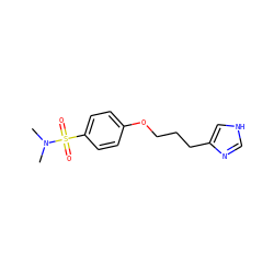 CN(C)S(=O)(=O)c1ccc(OCCCc2c[nH]cn2)cc1 ZINC000013813079