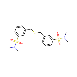 CN(C)S(=O)(=O)c1cccc(CSCc2cccc(S(=O)(=O)N(C)C)c2)c1 ZINC000002655080