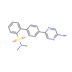 CN(C)S(=O)(=O)c1ccccc1-c1ccc(-c2cnc(N)cn2)cc1 ZINC000224794856