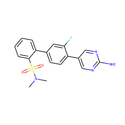 CN(C)S(=O)(=O)c1ccccc1-c1ccc(-c2cnc(N)nc2)c(F)c1 ZINC000224766455