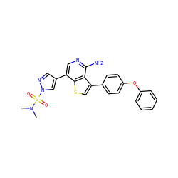 CN(C)S(=O)(=O)n1cc(-c2cnc(N)c3c(-c4ccc(Oc5ccccc5)cc4)csc23)cn1 ZINC000473110908
