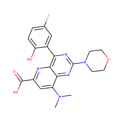 CN(C)c1cc(C(=O)O)nc2c(-c3cc(F)ccc3O)nc(N3CCOCC3)nc12 ZINC000169698804