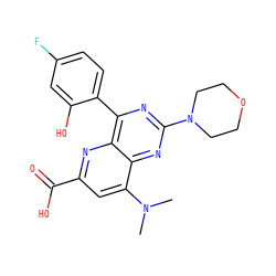 CN(C)c1cc(C(=O)O)nc2c(-c3ccc(F)cc3O)nc(N3CCOCC3)nc12 ZINC000169698819