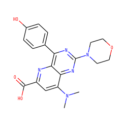 CN(C)c1cc(C(=O)O)nc2c(-c3ccc(O)cc3)nc(N3CCOCC3)nc12 ZINC000169698798