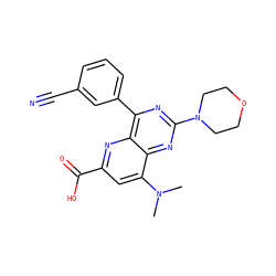 CN(C)c1cc(C(=O)O)nc2c(-c3cccc(C#N)c3)nc(N3CCOCC3)nc12 ZINC000143090399