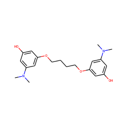 CN(C)c1cc(O)cc(OCCCCOc2cc(O)cc(N(C)C)c2)c1 ZINC000040420707