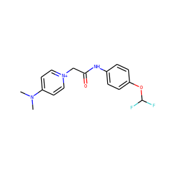 CN(C)c1cc[n+](CC(=O)Nc2ccc(OC(F)F)cc2)cc1 ZINC000003263225