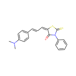 CN(C)c1ccc(/C=C/C=C2/SC(=S)N(c3ccccc3)C2=O)cc1 ZINC000001514292