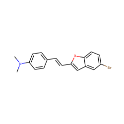 CN(C)c1ccc(/C=C/c2cc3cc(Br)ccc3o2)cc1 ZINC000040950325