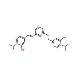 CN(C)c1ccc(/C=C/c2cccc(/C=C/c3ccc(N(C)C)c(O)c3)n2)cc1O ZINC000028948993