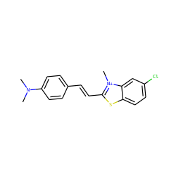CN(C)c1ccc(/C=C/c2sc3ccc(Cl)cc3[n+]2C)cc1 ZINC000073198958