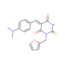 CN(C)c1ccc(/C=C2/C(=O)NC(=S)N(Cc3ccco3)C2=O)cc1 ZINC000016265470