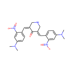 CN(C)c1ccc(/C=C2/CNC/C(=C\c3ccc(N(C)C)cc3[N+](=O)[O-])C2=O)c([N+](=O)[O-])c1 ZINC000169352058