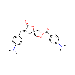 CN(C)c1ccc(/C=C2\C[C@@](CO)(COC(=O)c3ccc(N(C)C)cc3)OC2=O)cc1 ZINC000040836413