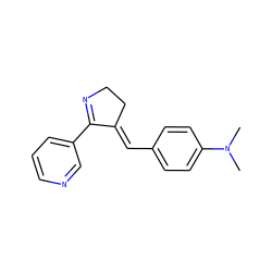 CN(C)c1ccc(/C=C2\CCN=C2c2cccnc2)cc1 ZINC000103186223