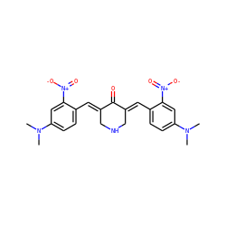 CN(C)c1ccc(/C=C2\CNC/C(=C\c3ccc(N(C)C)cc3[N+](=O)[O-])C2=O)c([N+](=O)[O-])c1 ZINC000299840038