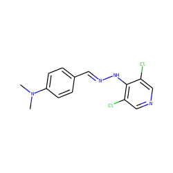 CN(C)c1ccc(/C=N/Nc2c(Cl)cncc2Cl)cc1 ZINC000004348004