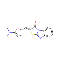 CN(C)c1ccc(/C=c2\sc3nc4ccccc4n3c2=O)o1 ZINC000004705537