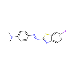 CN(C)c1ccc(/N=N/c2nc3ccc(I)cc3s2)cc1 ZINC000084712080