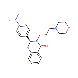 CN(C)c1ccc([C@@H]2Nc3ccccc3C(=O)N2CCCN2CCOCC2)cc1 ZINC000020432033