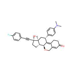 CN(C)c1ccc([C@H]2C[C@@]3(C)[C@@H](CC[C@@]3(O)C#Cc3ccc(F)cc3)[C@@H]3OCC4=CC(=O)CCC4=C32)cc1 ZINC000028818193