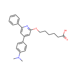 CN(C)c1ccc(-c2cc(OCCCCCC(=O)O)nc(-c3ccccc3)c2)cc1 ZINC000013729758
