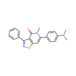 CN(C)c1ccc(-c2cc3onc(-c4ccccc4)c3c(=O)n2C)cc1 ZINC000045339834