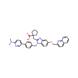 CN(C)c1ccc(-c2ccc(Cn3c(CC4(C(=O)O)CCCC4)nc4cc(OCc5ccc6ccccc6n5)ccc43)cc2)cn1 ZINC000226138159