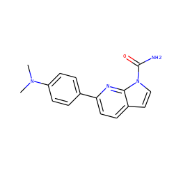 CN(C)c1ccc(-c2ccc3ccn(C(N)=O)c3n2)cc1 ZINC000103236233