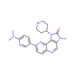 CN(C)c1ccc(-c2ccc3ncc4c(c3n2)n(C2CCNCC2)c(=O)n4C)cn1 ZINC000118541315