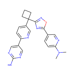 CN(C)c1ccc(-c2nc(C3(c4ccc(-c5cnc(N)nc5)nc4)CCC3)no2)cn1 ZINC000096175515
