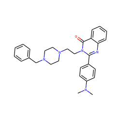 CN(C)c1ccc(-c2nc3ccccc3c(=O)n2CCN2CCN(Cc3ccccc3)CC2)cc1 ZINC000022924440