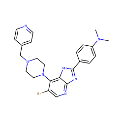 CN(C)c1ccc(-c2nc3ncc(Br)c(N4CCN(Cc5ccncc5)CC4)c3[nH]2)cc1 ZINC000049110877