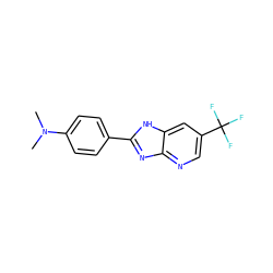 CN(C)c1ccc(-c2nc3ncc(C(F)(F)F)cc3[nH]2)cc1 ZINC000028824595