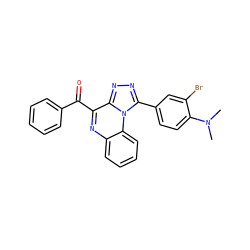 CN(C)c1ccc(-c2nnc3c(C(=O)c4ccccc4)nc4ccccc4n23)cc1Br ZINC000064540404