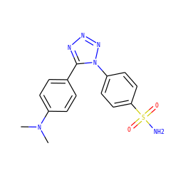 CN(C)c1ccc(-c2nnnn2-c2ccc(S(N)(=O)=O)cc2)cc1 ZINC000073312067