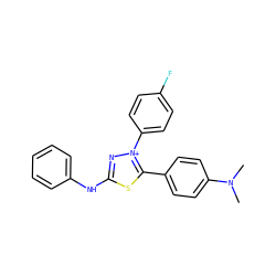 CN(C)c1ccc(-c2sc(Nc3ccccc3)n[n+]2-c2ccc(F)cc2)cc1 ZINC000015936228